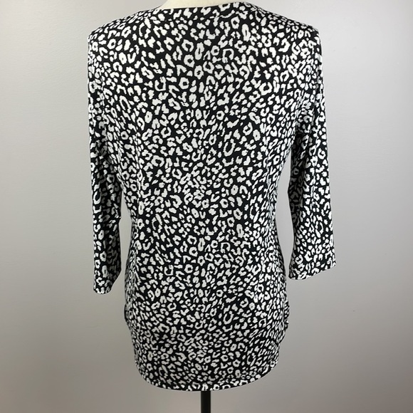 Ellen Tracy Zip Front Dress Blouse SZ S 3/4 Length Sleeves - Picture 11 of 13
